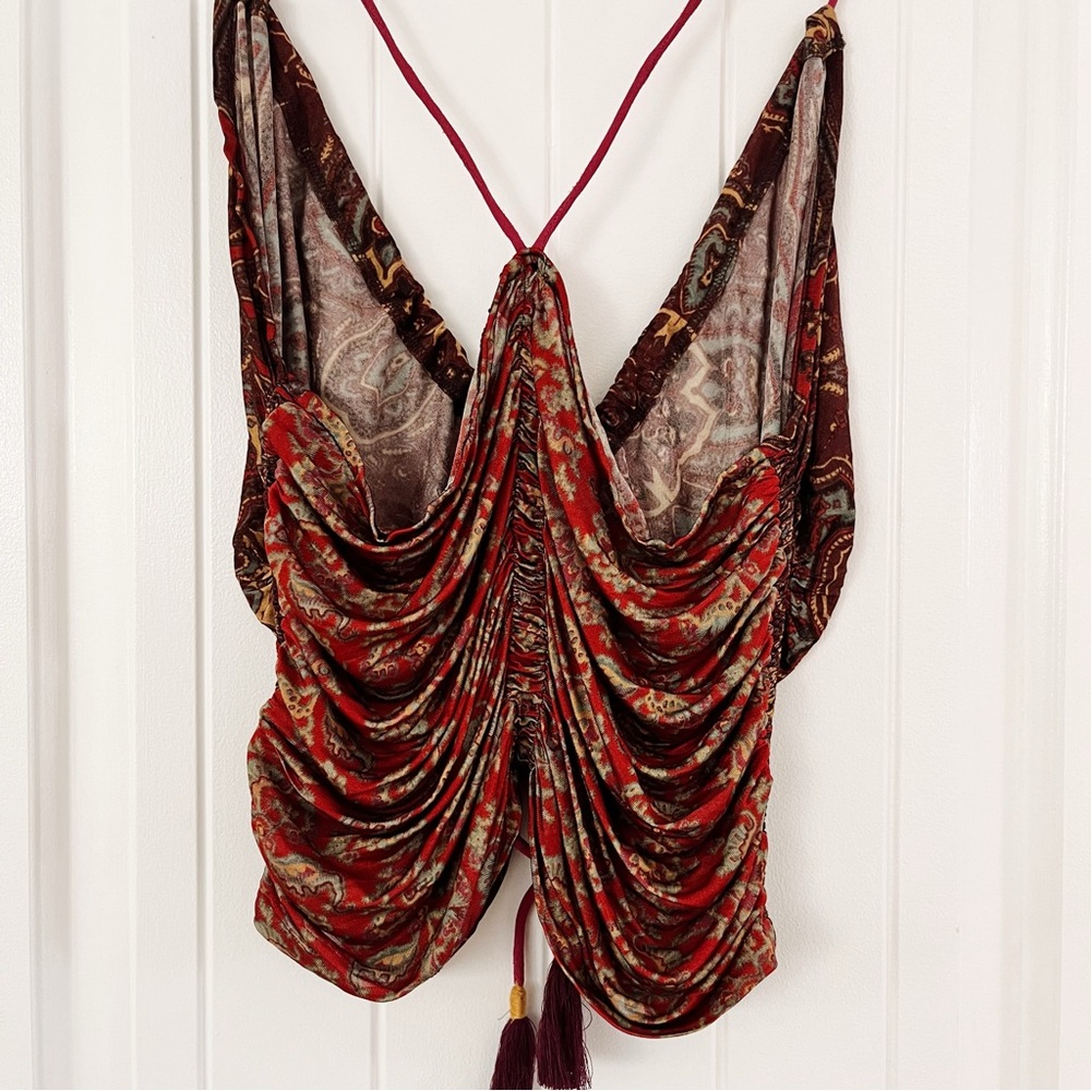 NWT Free People Cocktail Queen Crop Tank in Jewel Black Combo - Picture 7 of 10